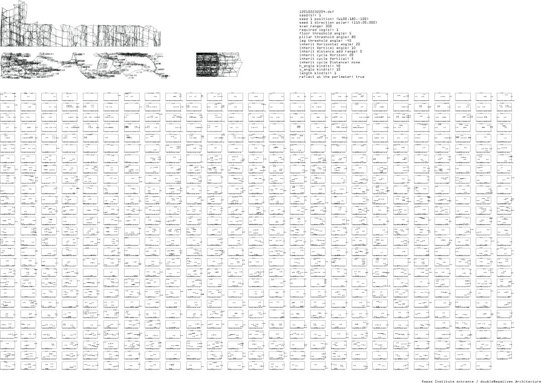 生成された網目の立面と、比べるための一覧